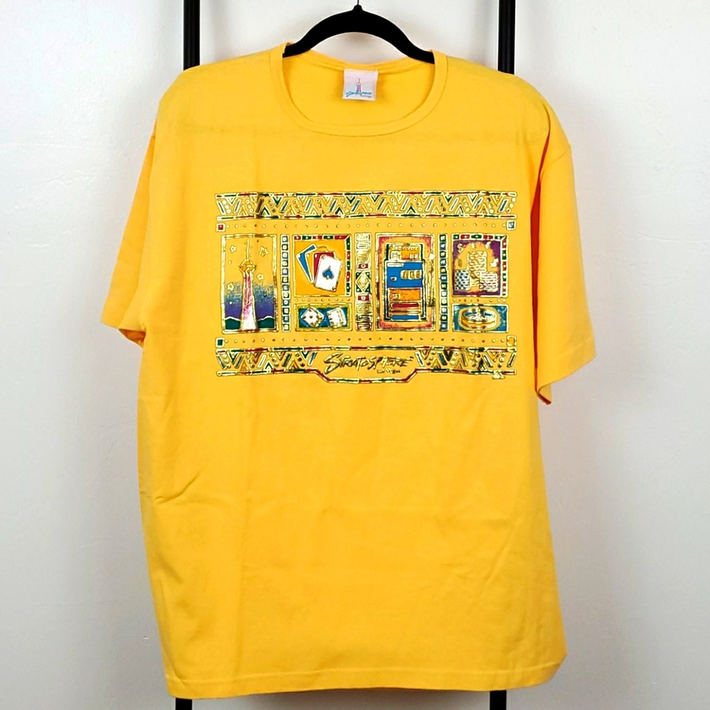 Vintage Stratosphere Las Vegas Casino Graphic T Shirt Cotton Mens Size XL